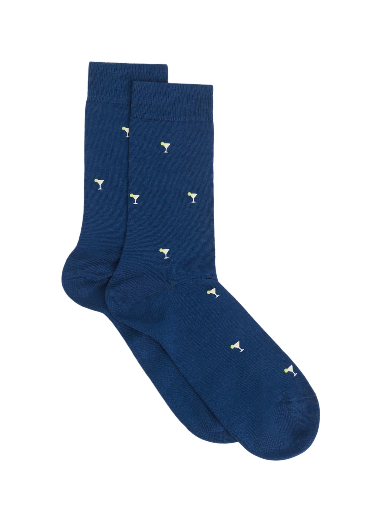 Meia Curta Com Padrão All Over Masculina - Azul