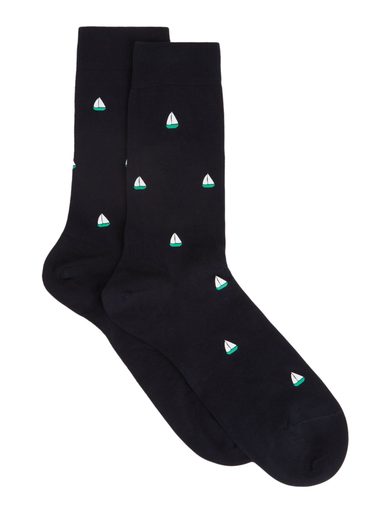 Meia Curta Com Padrão All Over Masculina - Azul