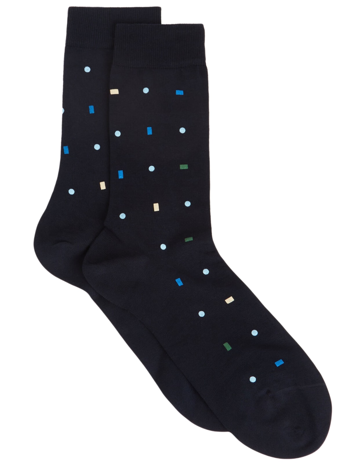 Meia Curta Com Padrão All Over Masculina - Azul