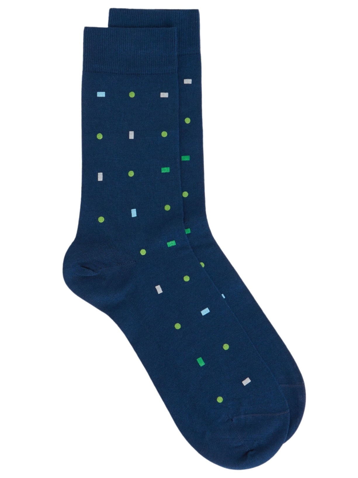 Meia Curta Com Padrão All Over Masculina - Azul