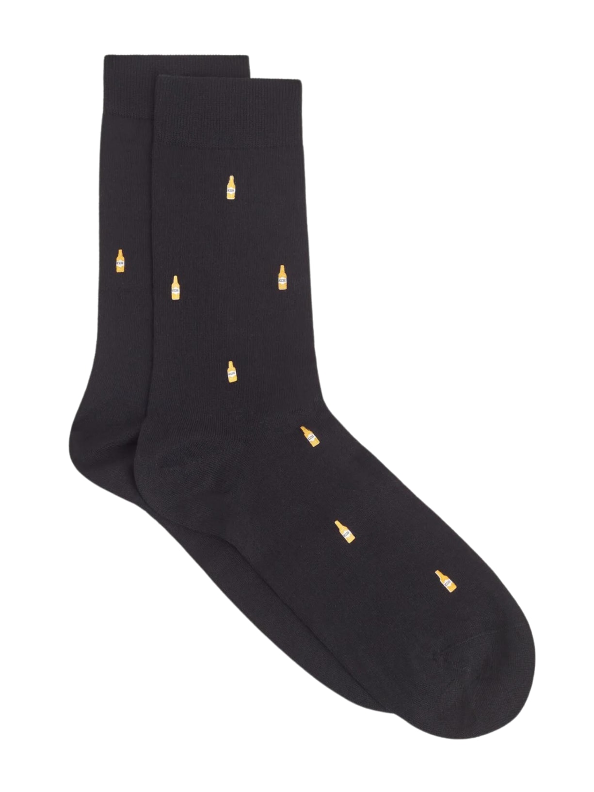 Meia Curta Com Padrão All Over Masculina - Preto