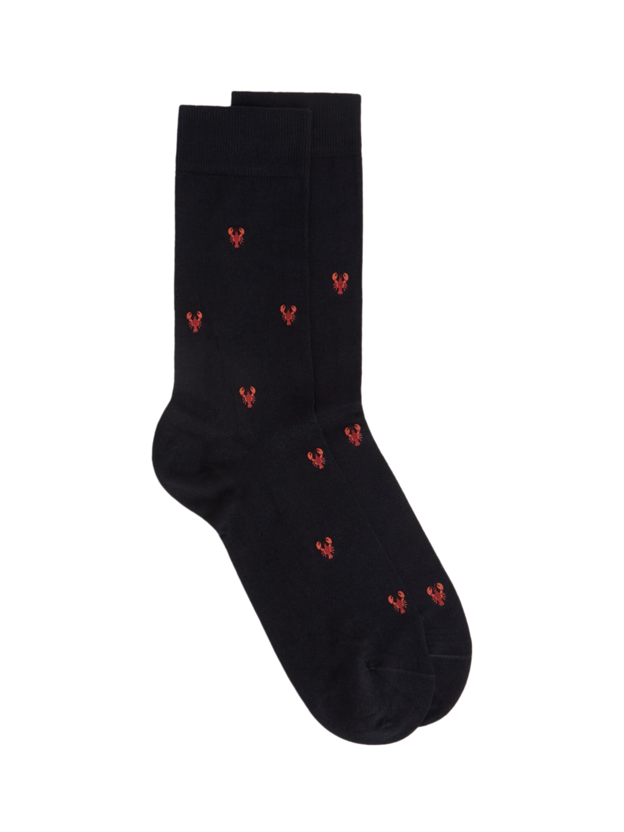 Meia Curta Com Padrão All Over Masculina - Preto