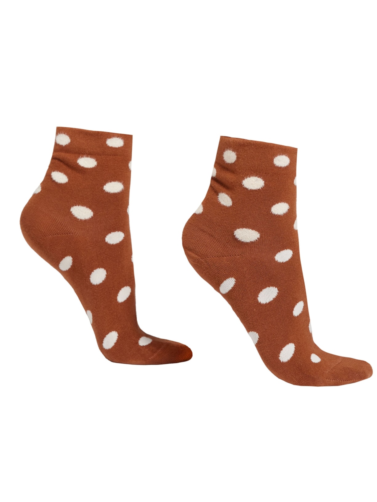 Meia Curta Com Padrão De Poás - Marrom