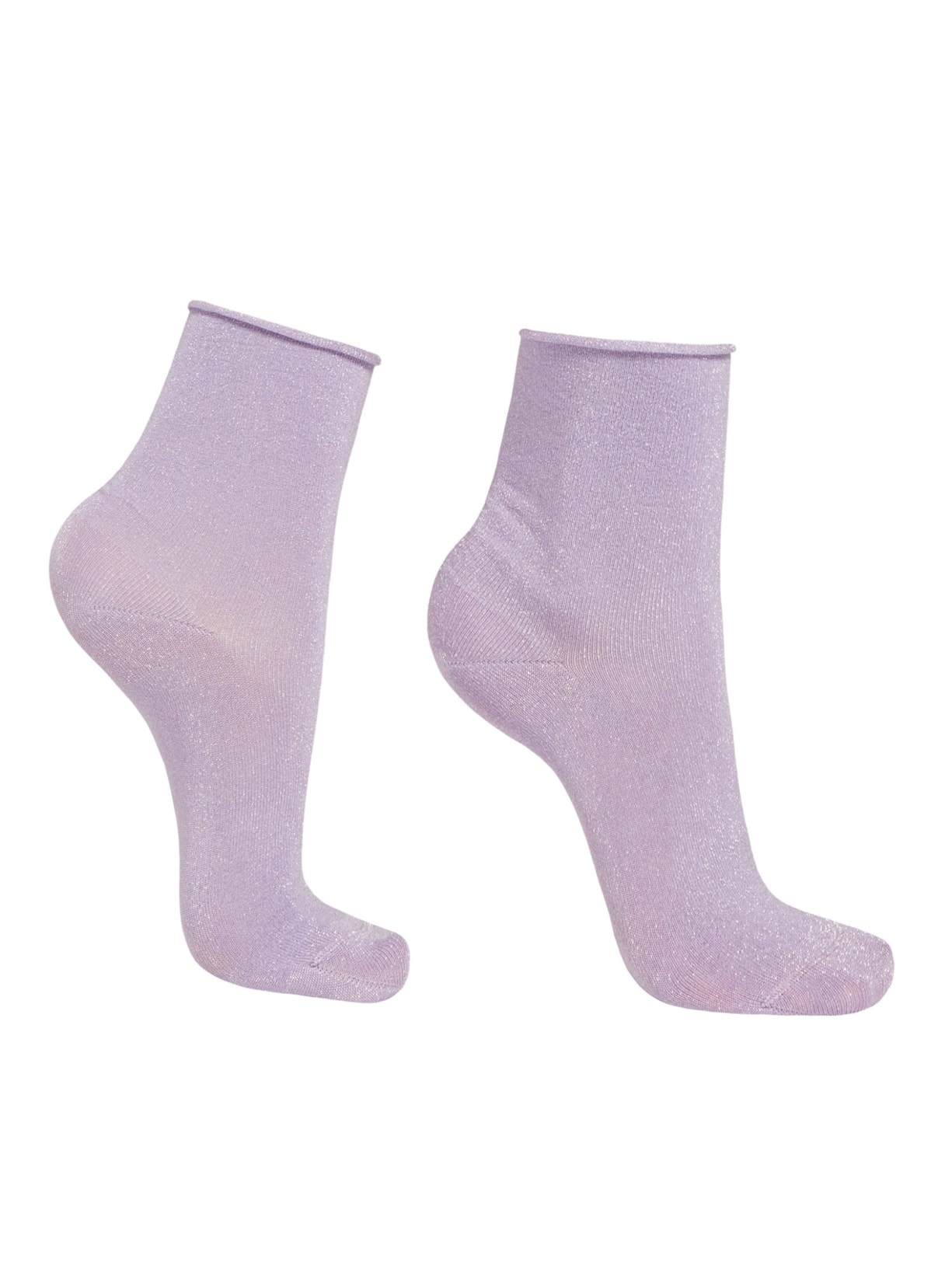 Meia Curta De Glitter - Roxo