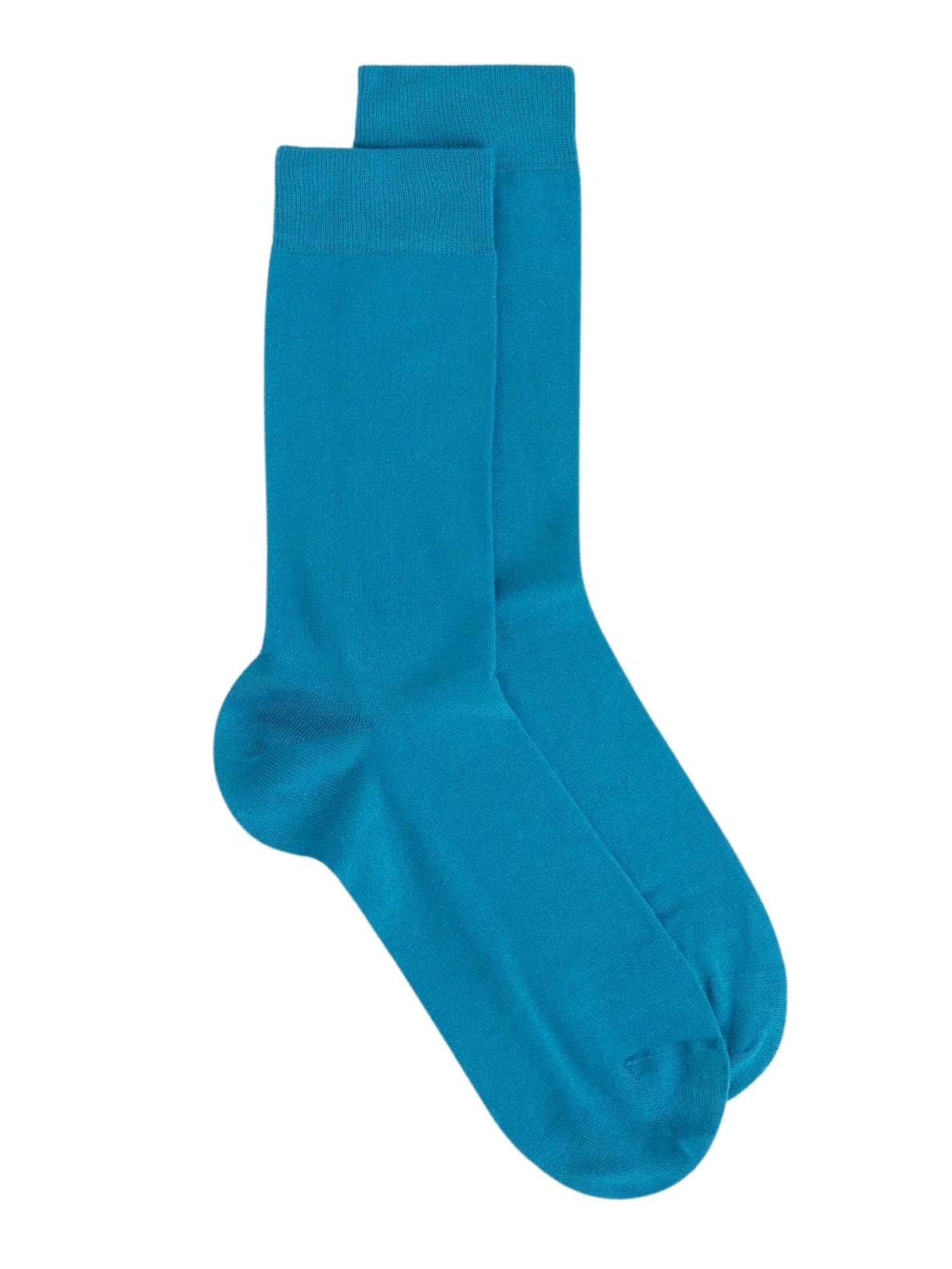 Meia Curta Em Algodão Acetinado Masculina - Azul