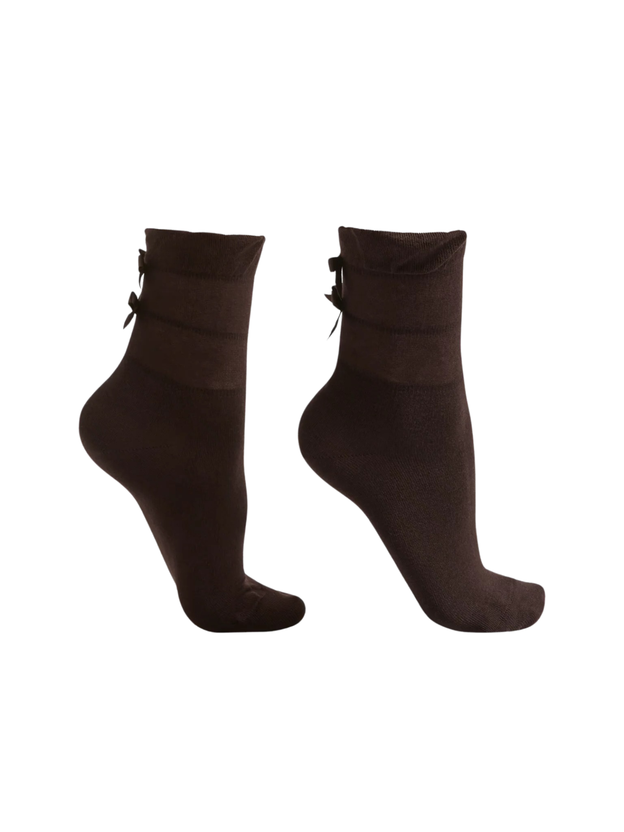 Meia Curta Em Algodão Com Laços Marrom Calzedonia