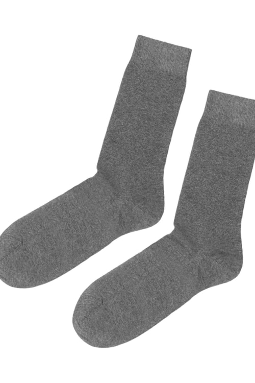 Meia Curta Em Algodão Quente - Cinza