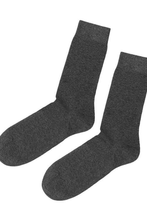 Meia Curta Em Algodão Quente - Cinza Escuro