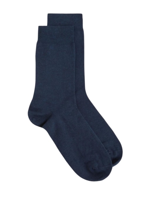 Meia Curta Em Algodão Quente Masculina - Azul