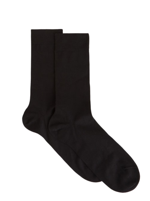 Meia Curta Em Algodão Quente Masculina - Preto