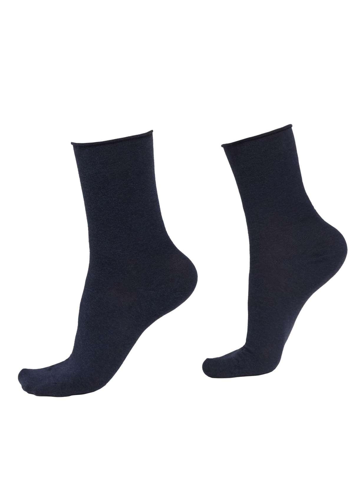 Meia Curta Em Algodão Sem Elástico - Azul