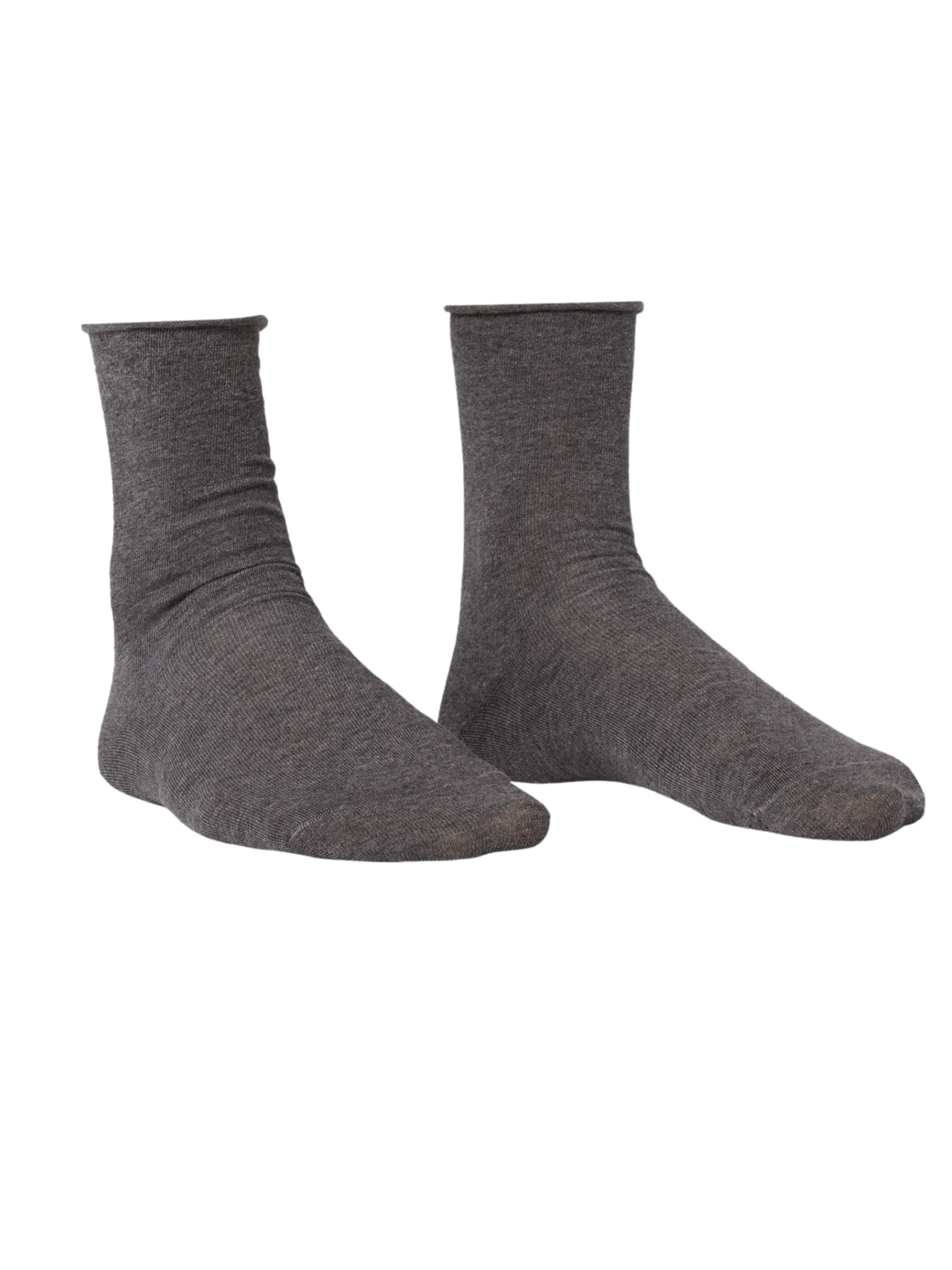 Meia Curta Em Algodão Sem Elástico - Cinza