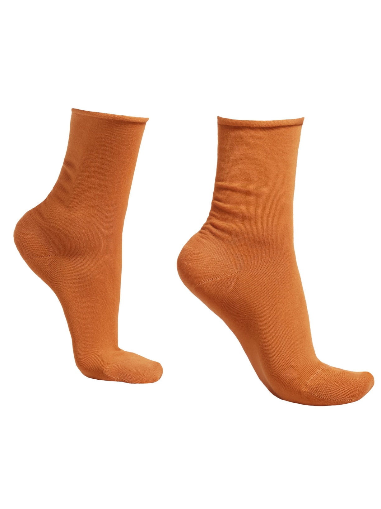 Meia Curta Em Algodão Sem Elástico - Marrom