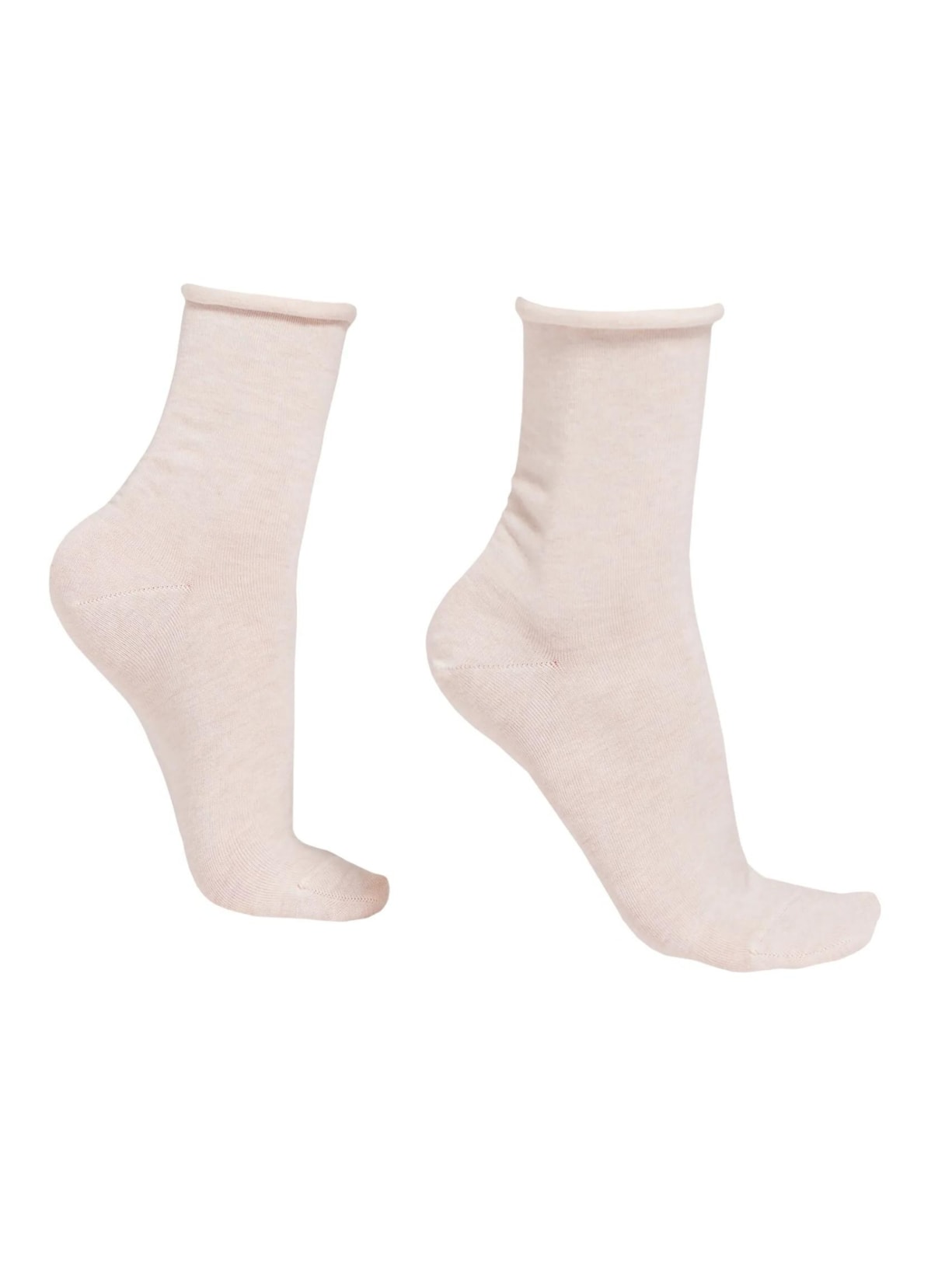 Meia Curta Em Algodão Sem Elástico - Off-White