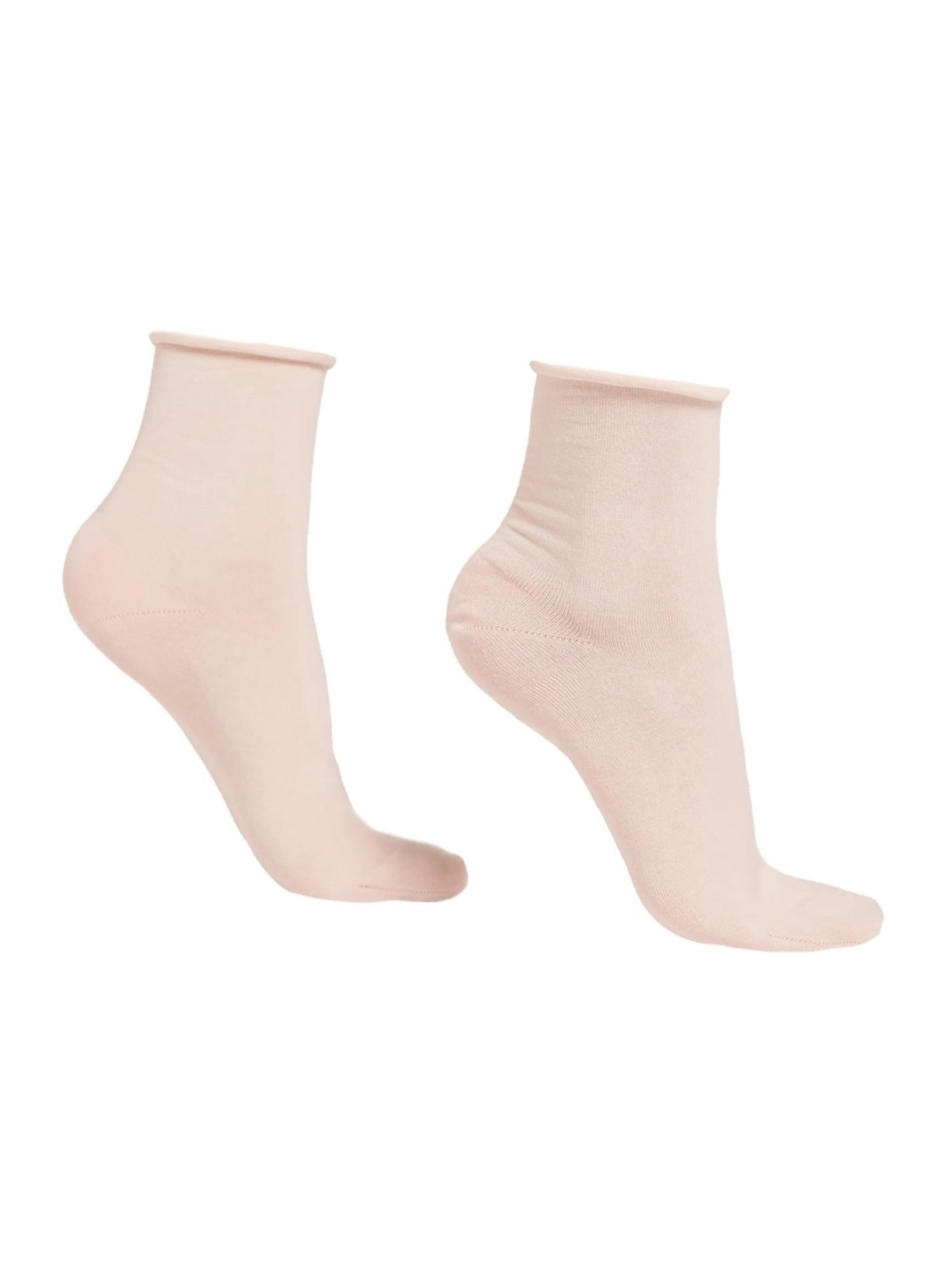 Meia Curta Em Algodão Sem Elástico - Rosa
