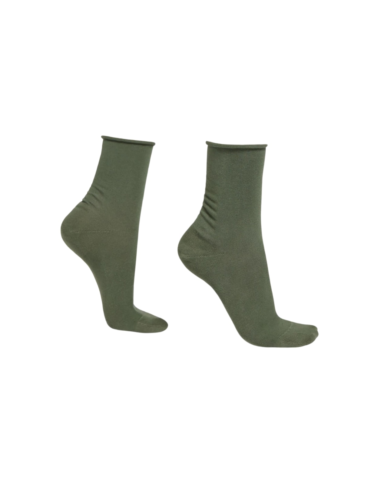 Meia Curta Em Algodão Sem Elástico - Verde