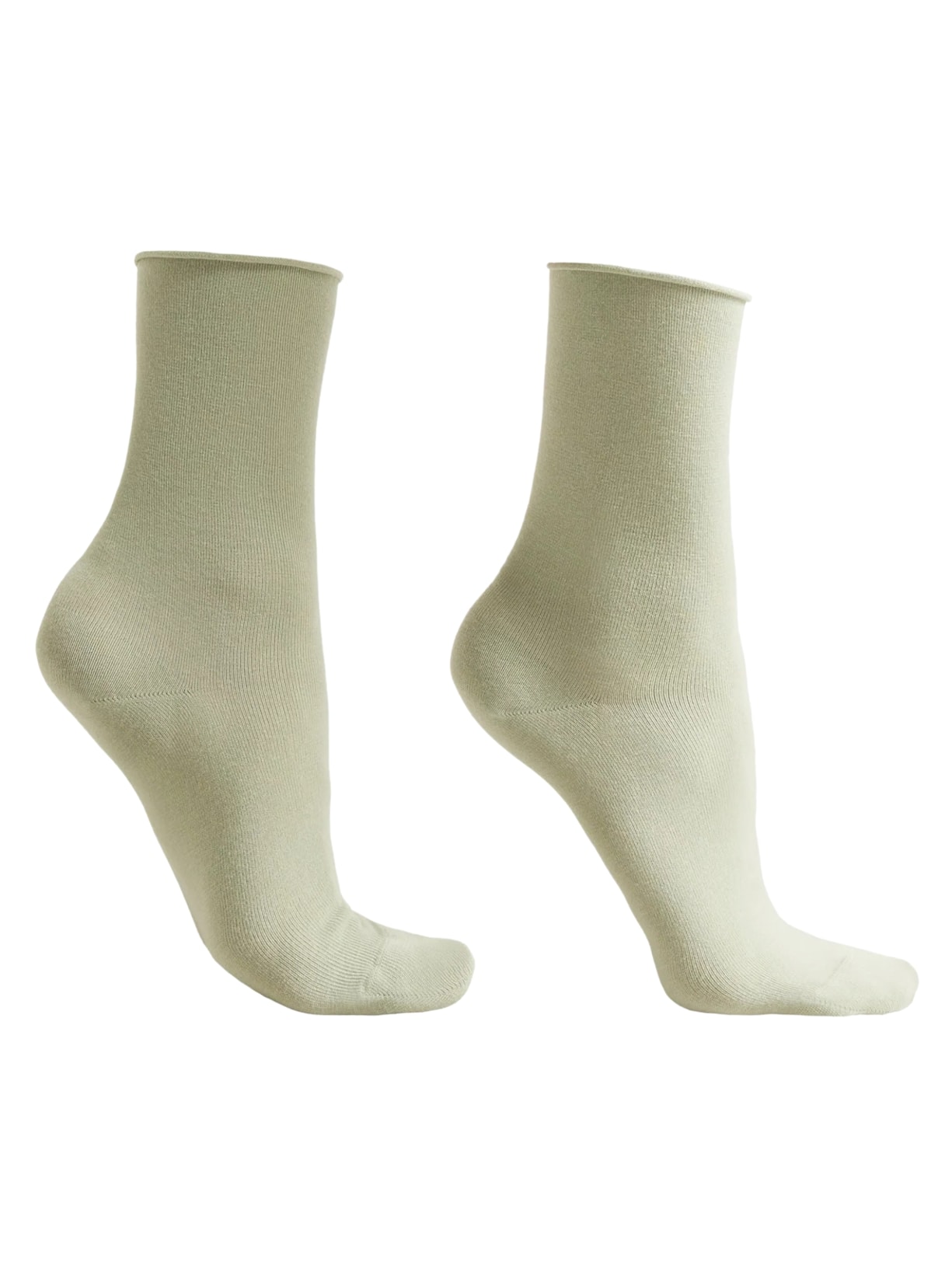 Meia Curta Em Algodão Sem Elástico - Verde