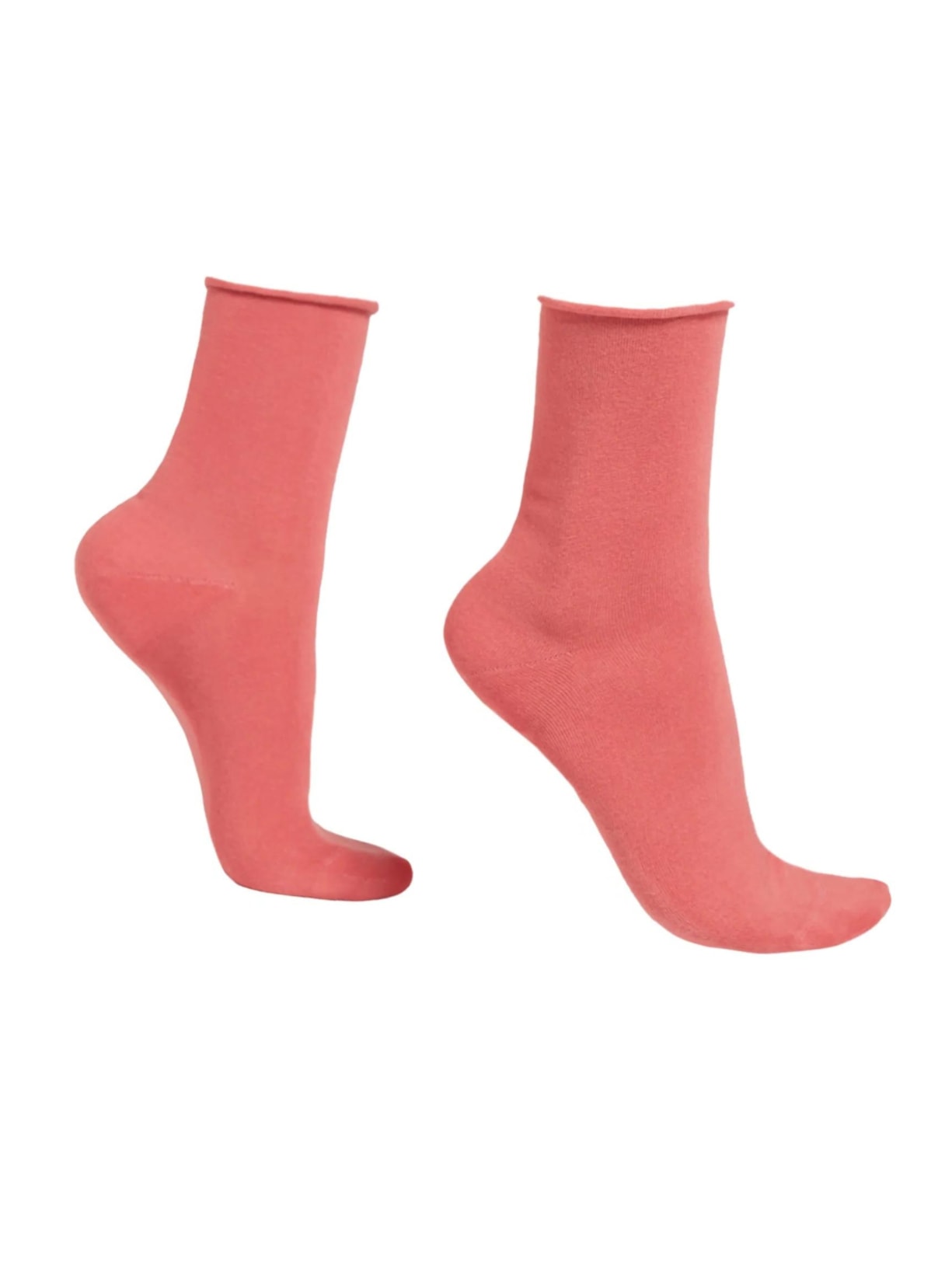 Meia Curta Em Algodão Sem Elástico - Vermelho