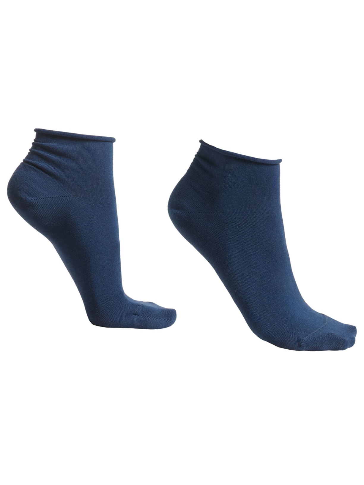 Meia Curta Em Algodão Sem Punho - Azul