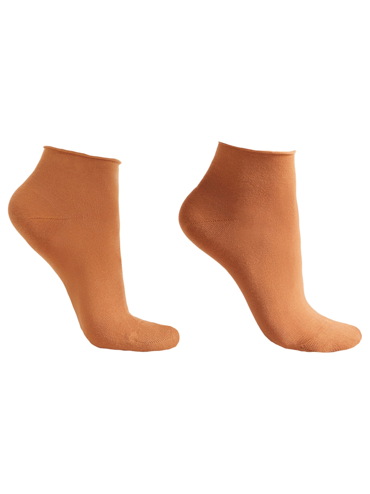 Meia Curta Em Algodão Sem Punho - Laranja