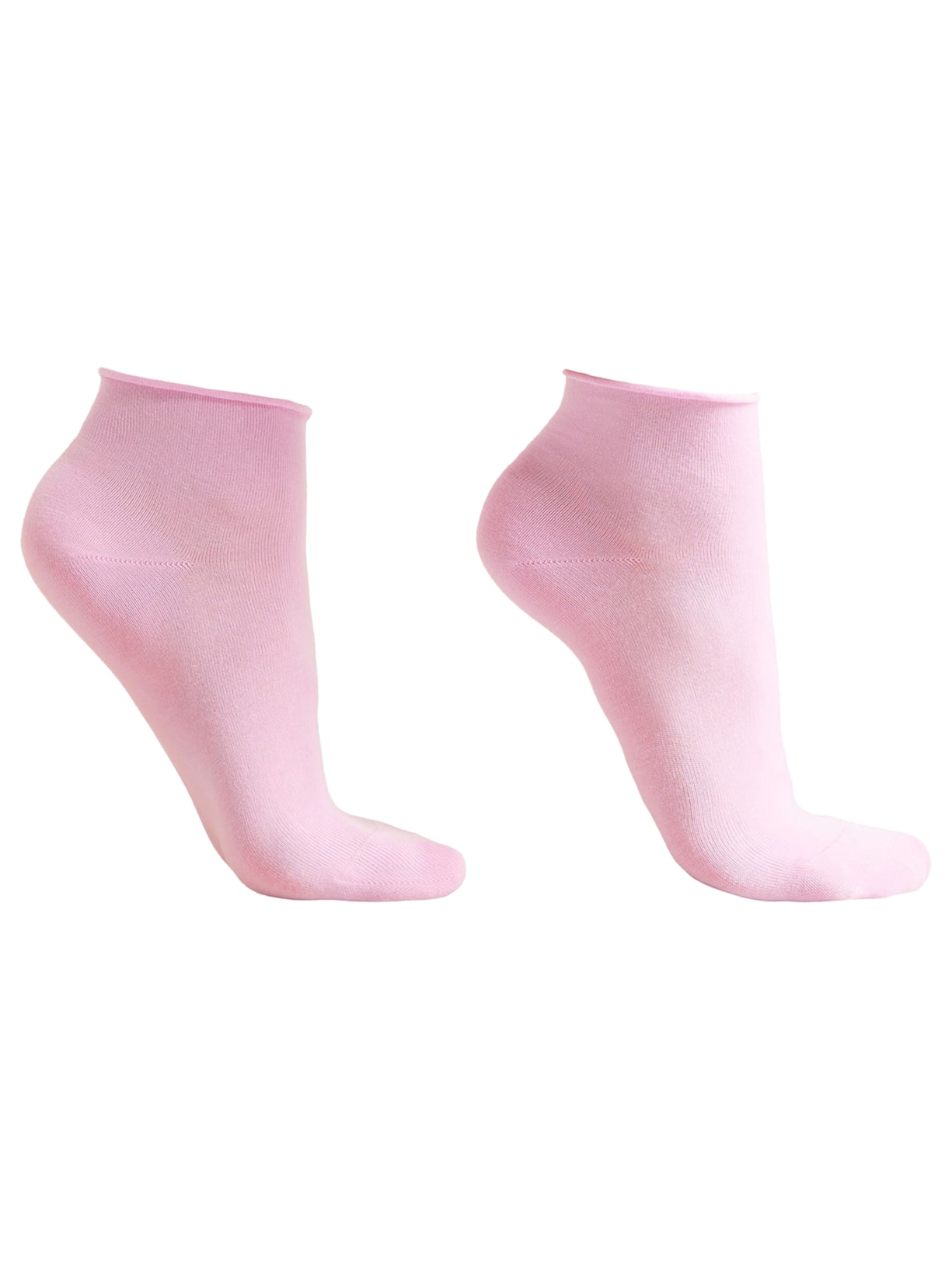 Meia Curta Em Algodão Sem Punho - Rosa