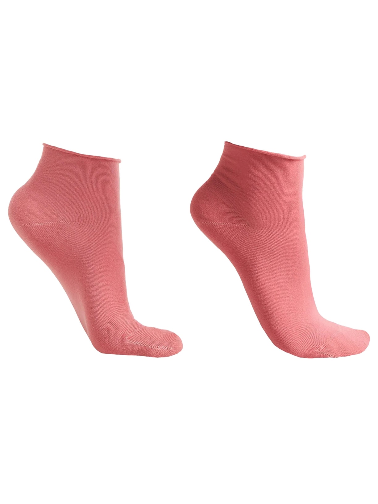 Meia Curta Em Algodão Sem Punho - Rosa