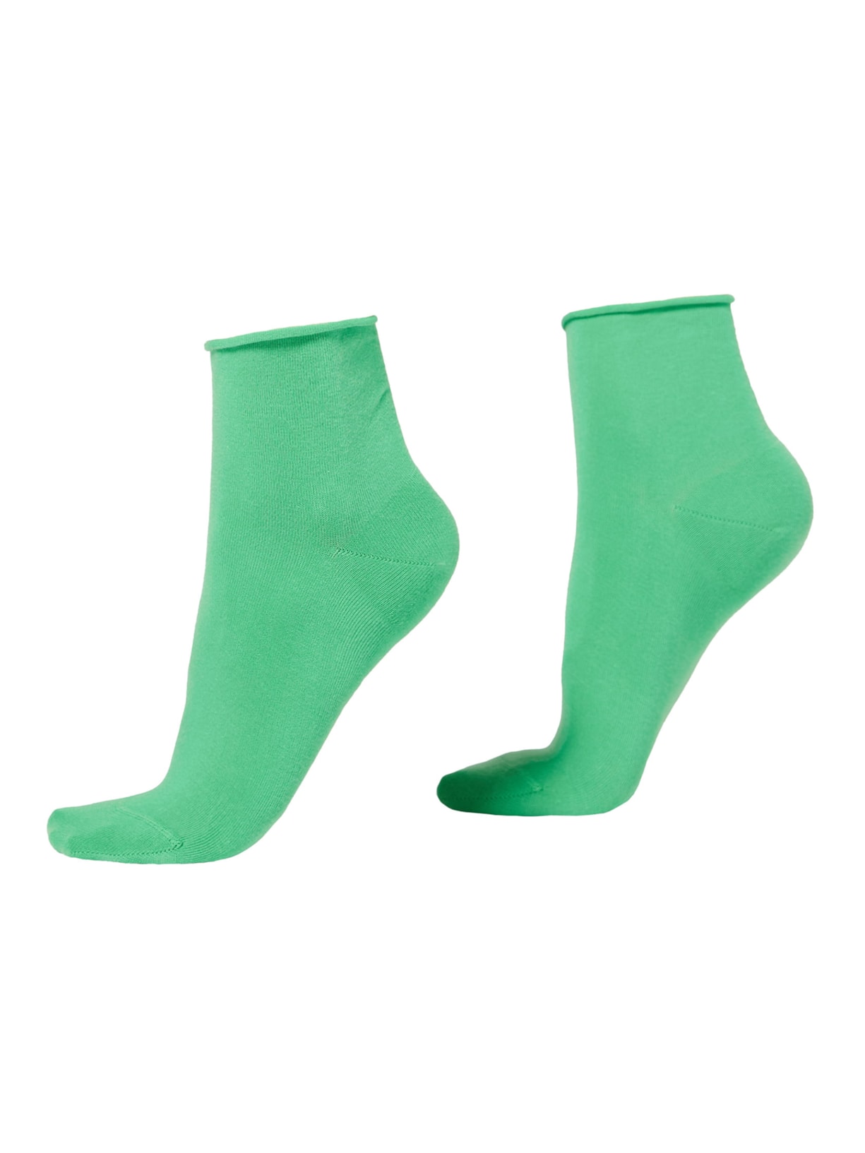 Meia Curta Em Algodão Sem Punho - Verde