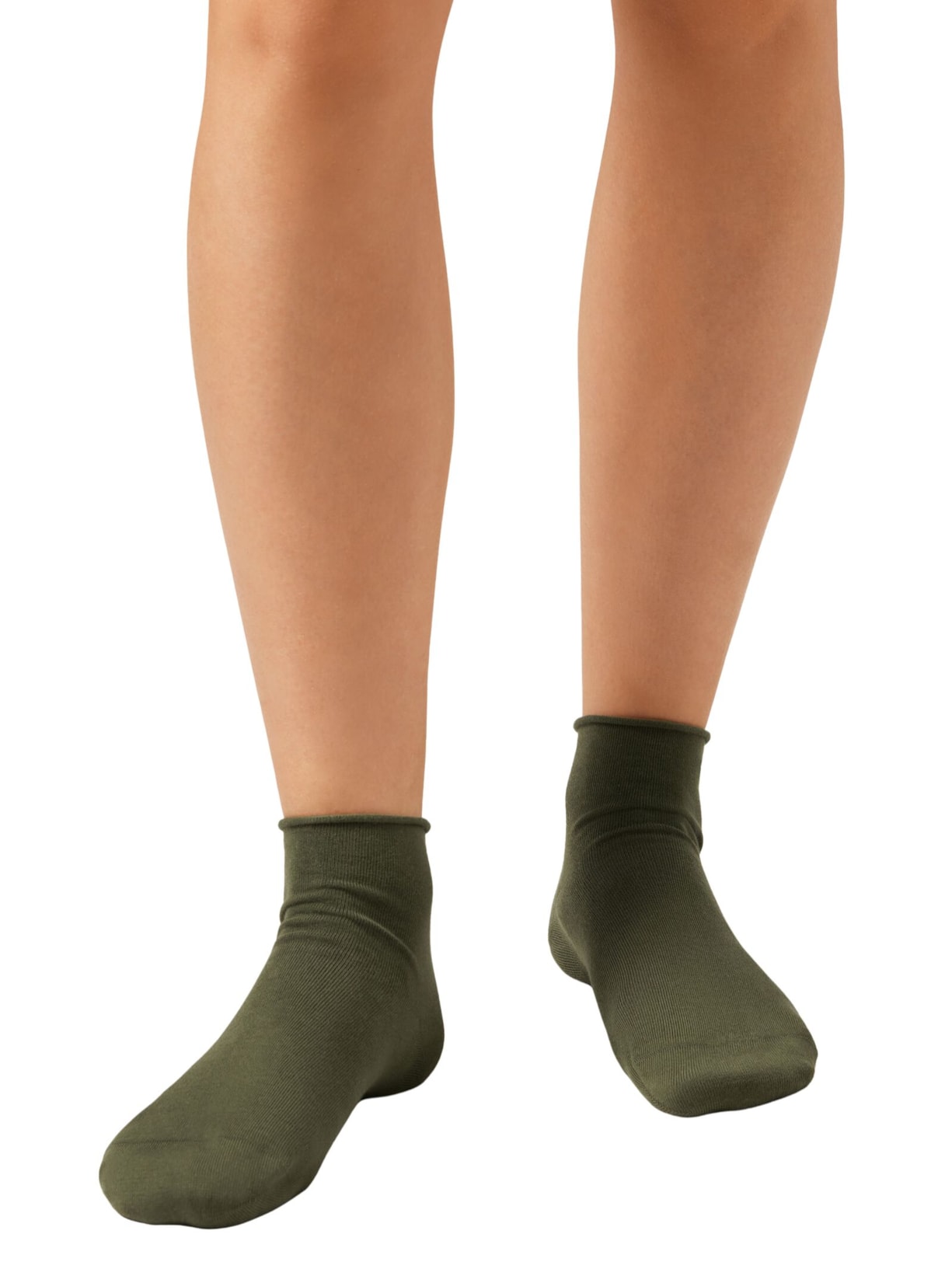 Meia Curta Em Algodão Sem Punho Verde Calzedonia