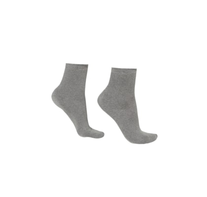 Meia Curta Em Algodão Térmico - Cinza