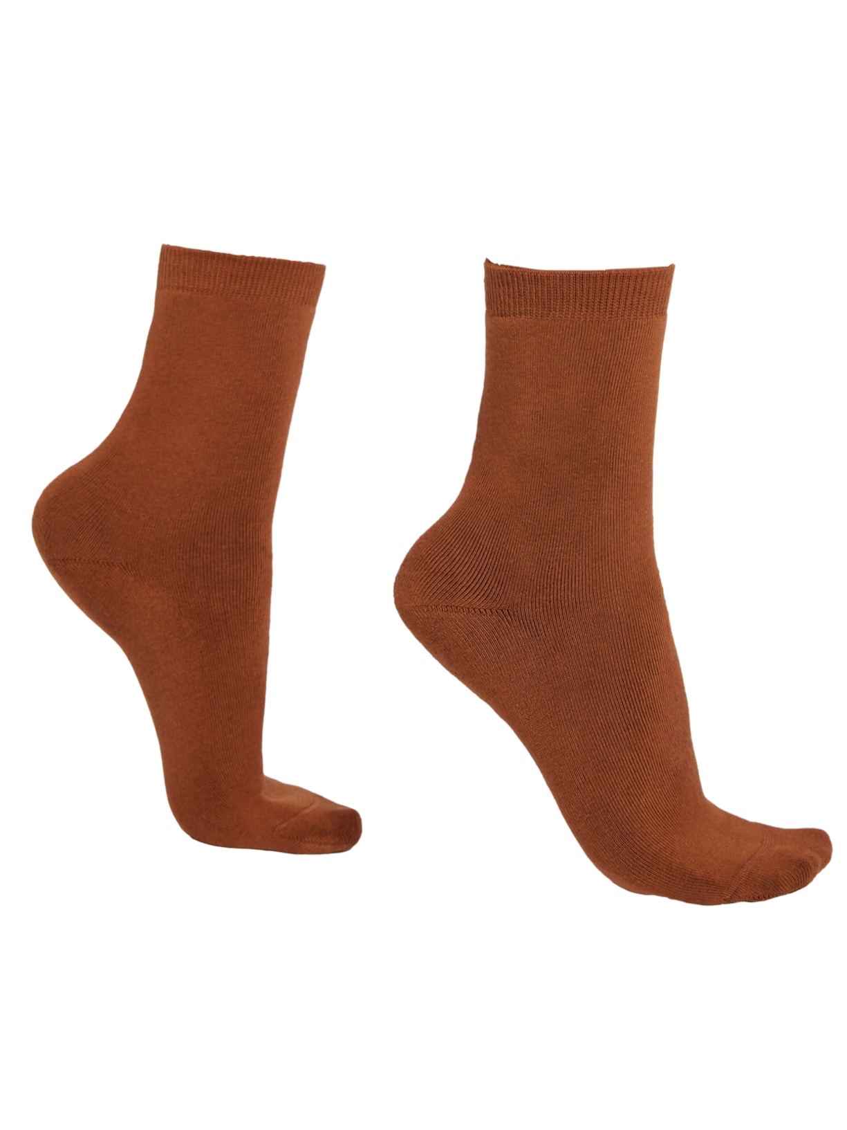 Meia Curta Em Algodão Térmico - Marrom