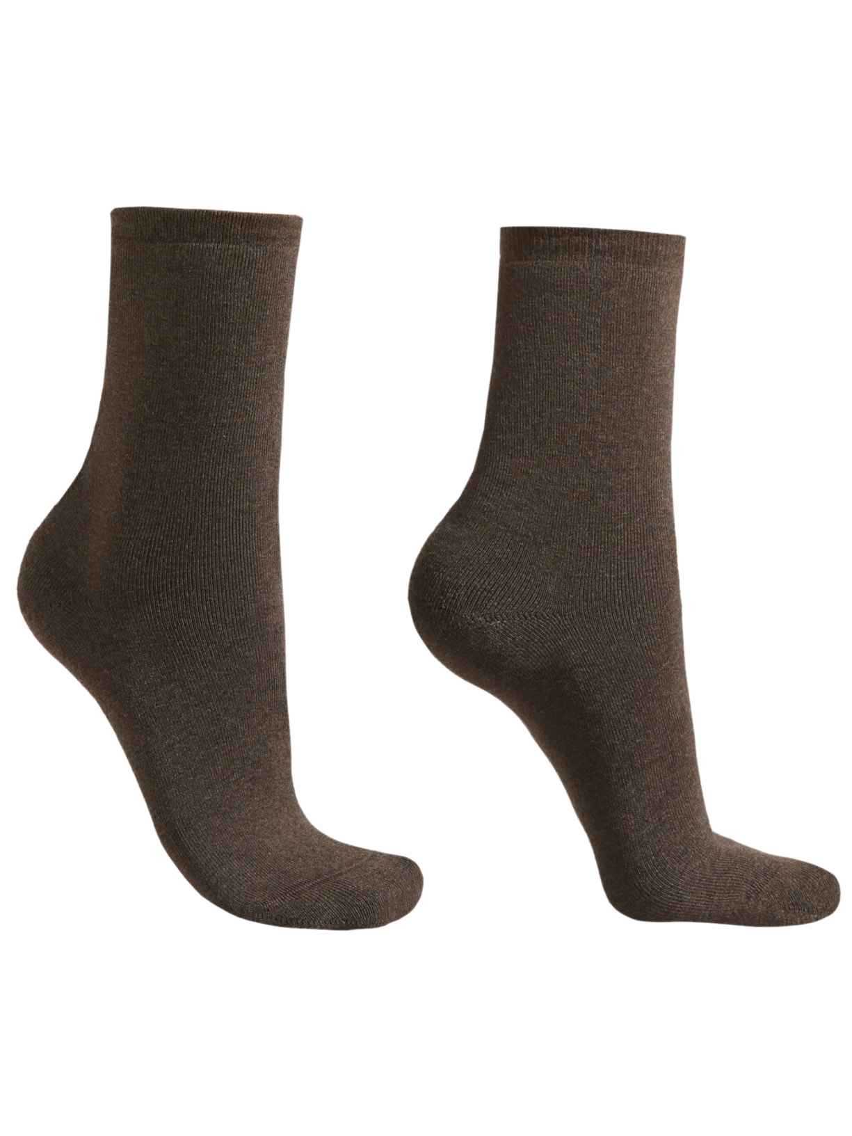 Meia Curta Em Algodão Térmico - Marrom