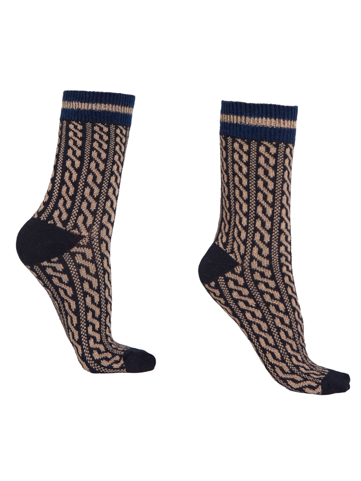 Meia Curta Em Cashmere e Glitter - Azul