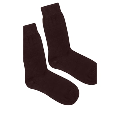 Meia Curta Em Cashmere Masculina - Marrom