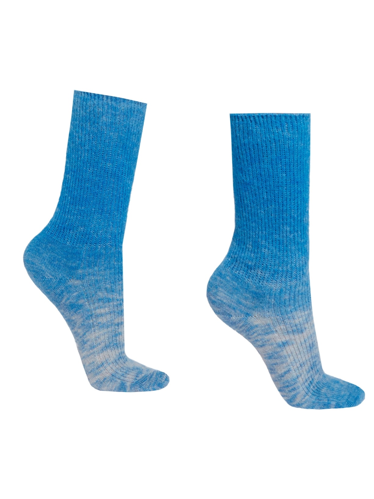 Meia Curta Em Lã Soft - Azul