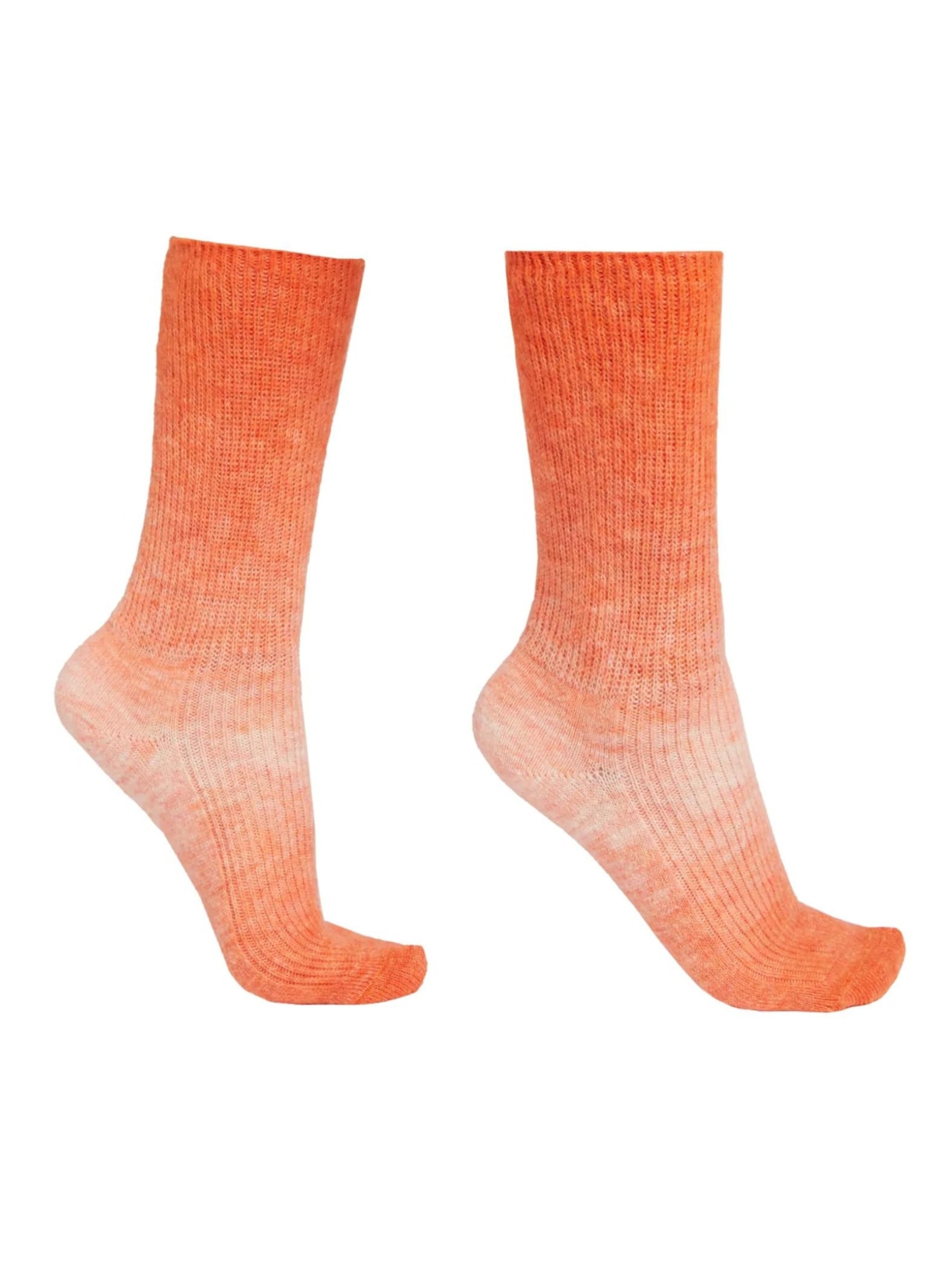 Meia Curta Em Lã Soft - Laranja