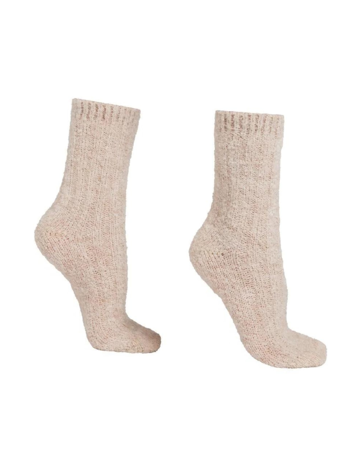 Meia Curta Em Lã Teddy - Off-White