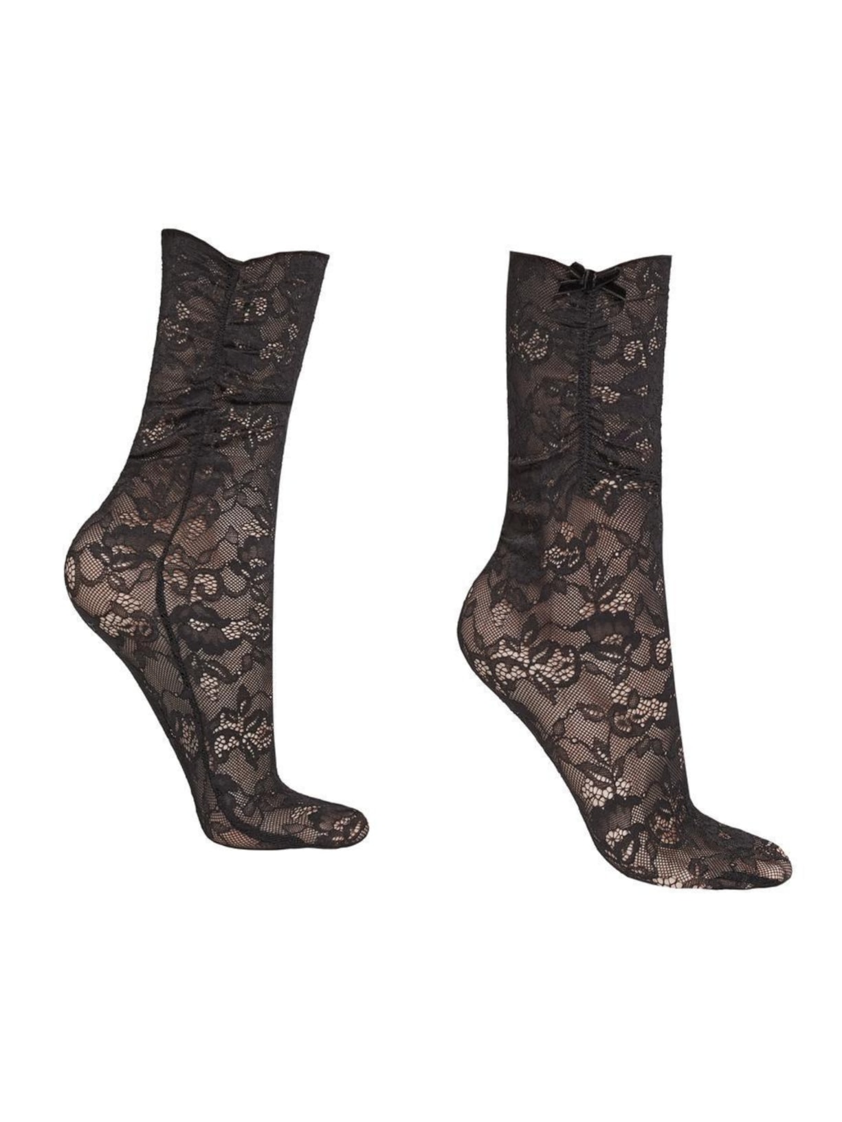 Meia Curta Em Renda - Preto