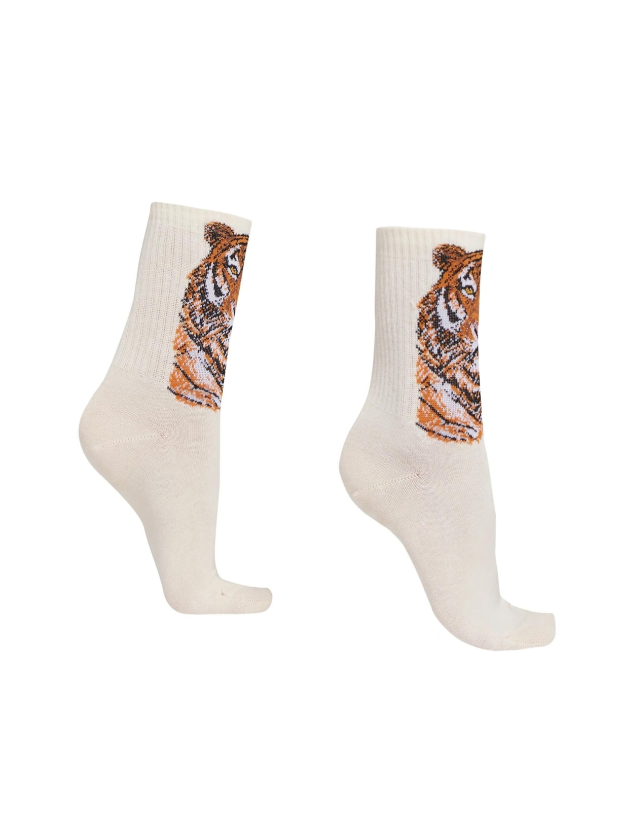 Meia Curta Esportiva Com Desenho Animalier - Off-White