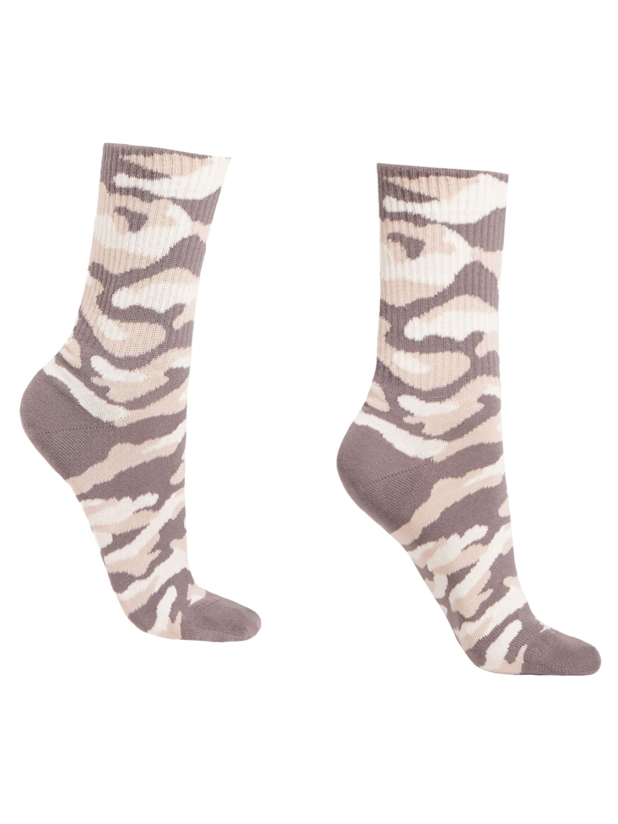 Meia Curta Esportiva Com Padrão Camuflado - Off-White