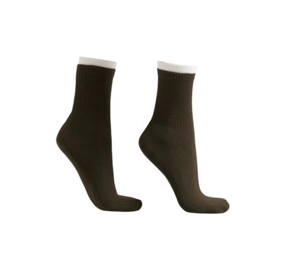 Meia Curta Esportiva Em Algodão - Verde