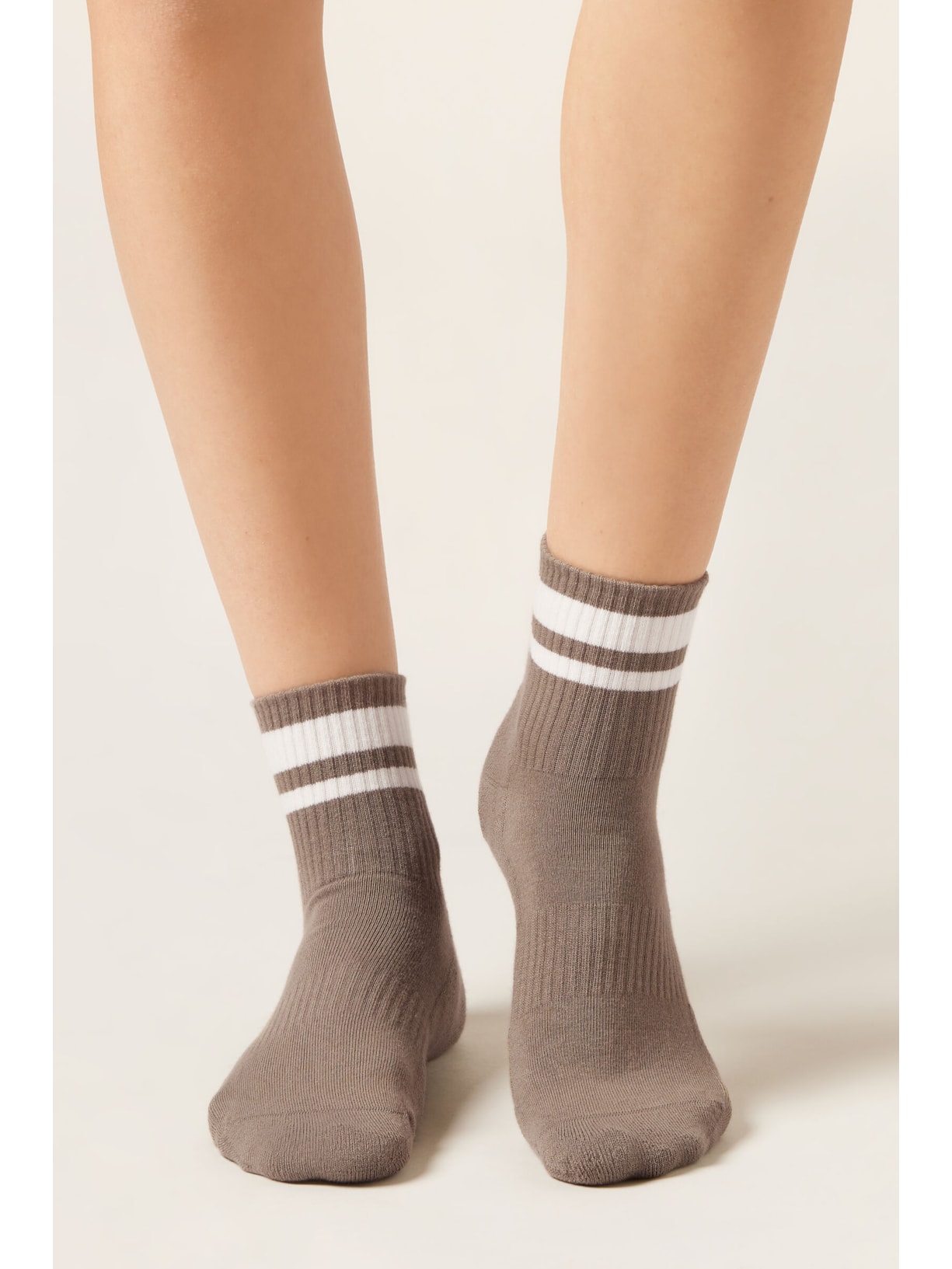 Meia Curta Esportiva Marrom Calzedonia