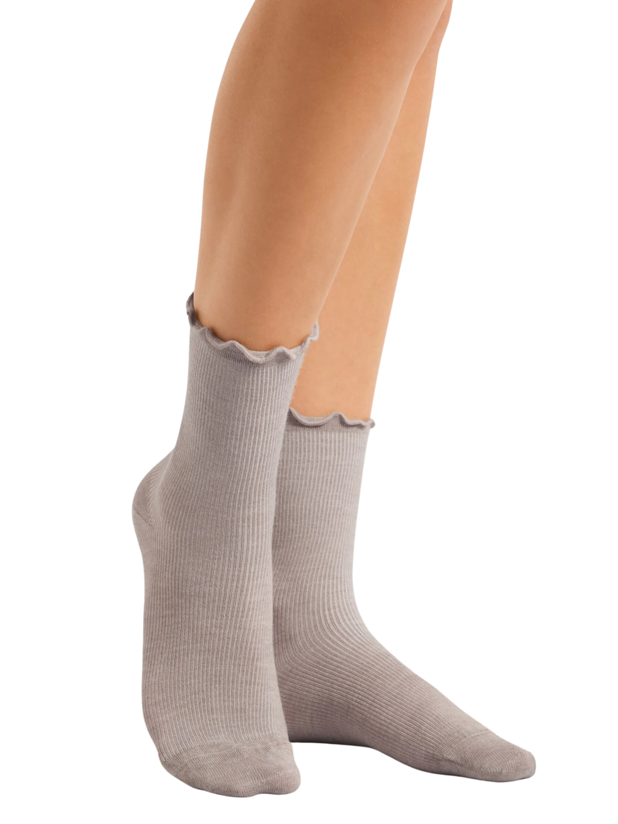 Meia Curta Estilo Romântico Com Cashmere Bege Calzedonia