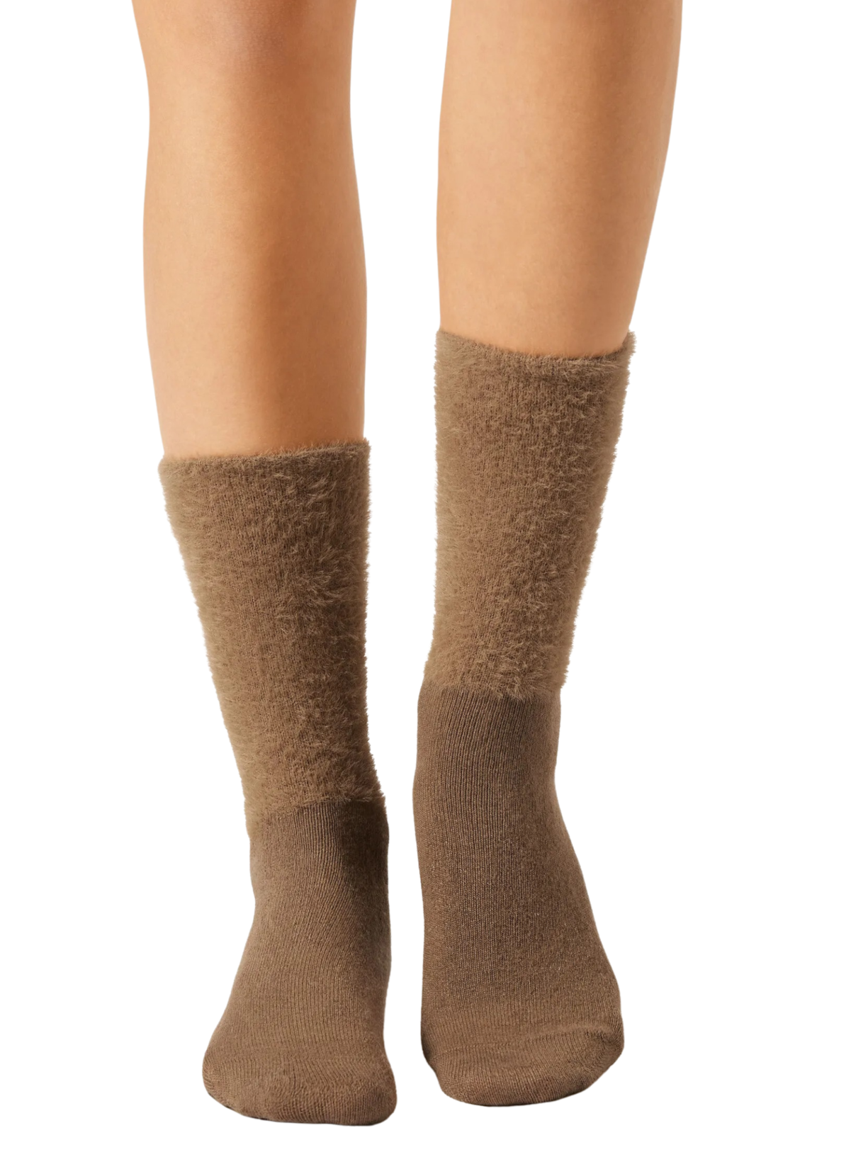 Meia Curta Fluffy Com Cashmere Marrom Calzedonia