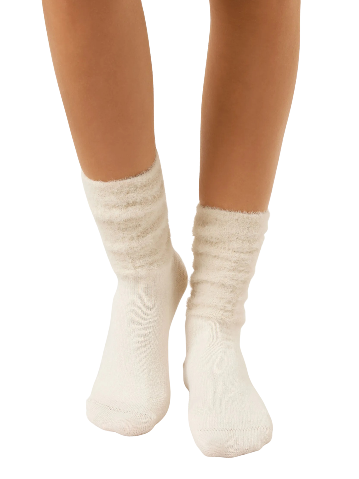 Meia Curta Fluffy Com Cashmere Off-White Calzedonia