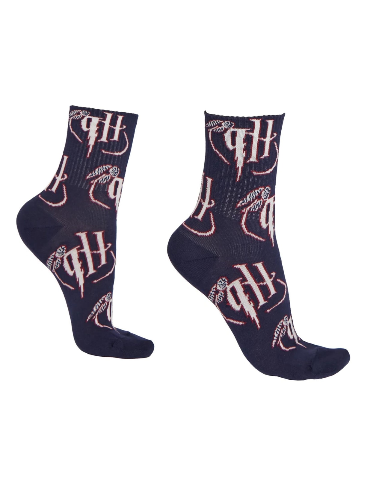 Meia Curta Harry Potter All Over - Azul