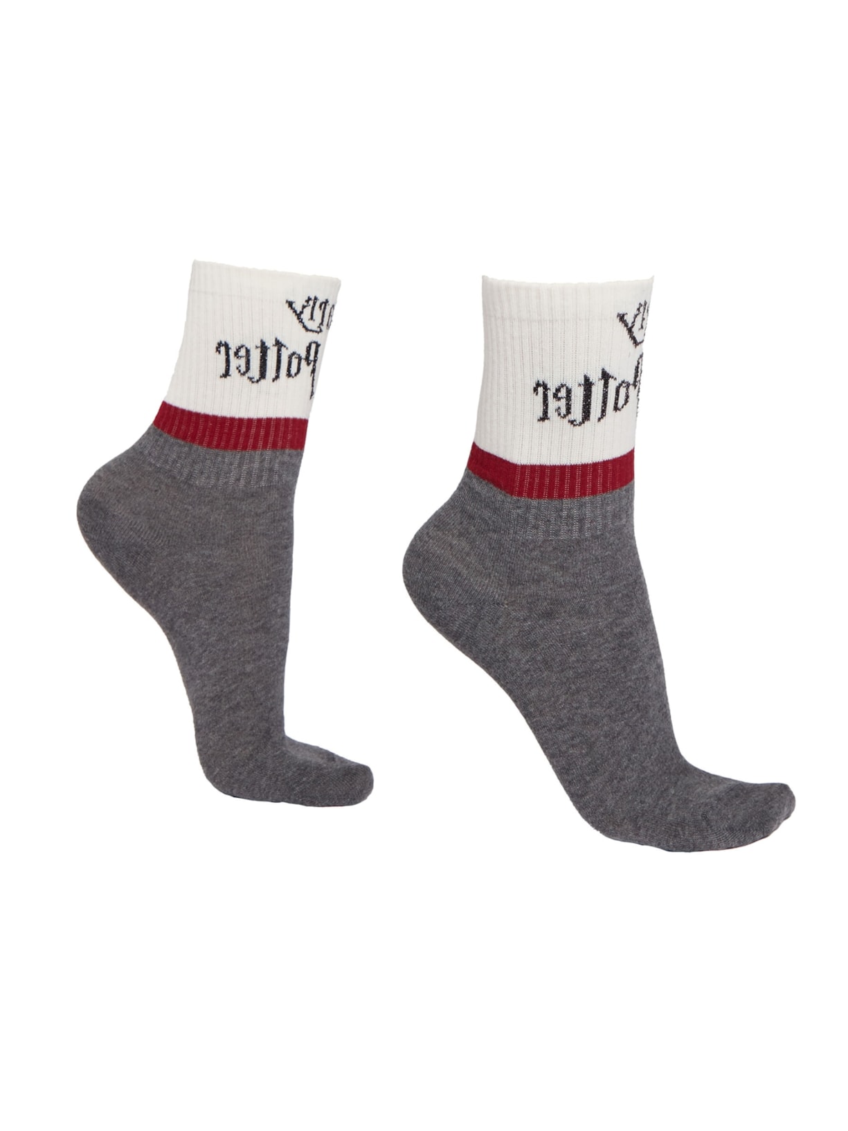 Meia Curta Harry Potter All Over - Cinza