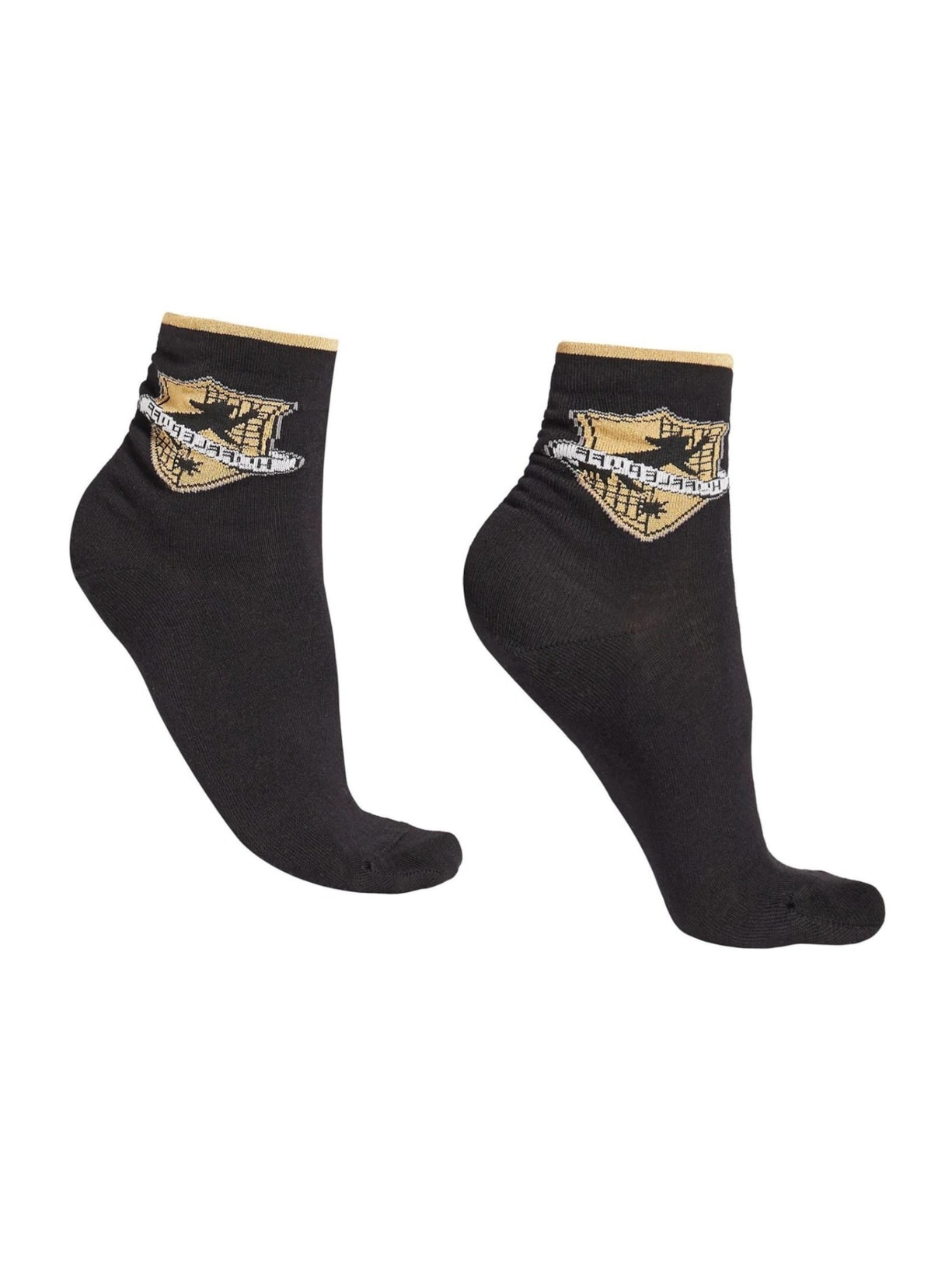 Meia Curta Harry Potter Com Glitter - Preto