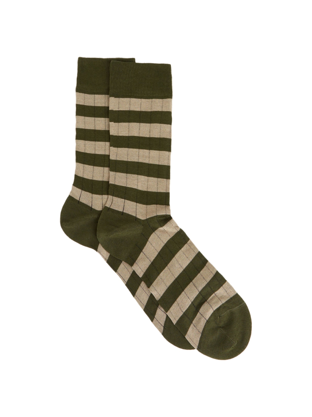 Meia Curta Listrada Masculina - Verde