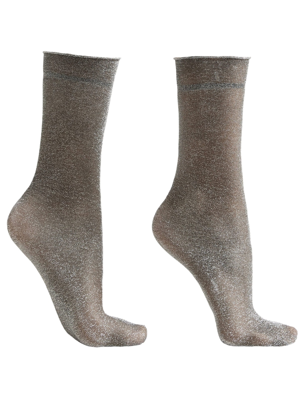 Meia Curta Opaca Com Glitter Preto Calzedonia