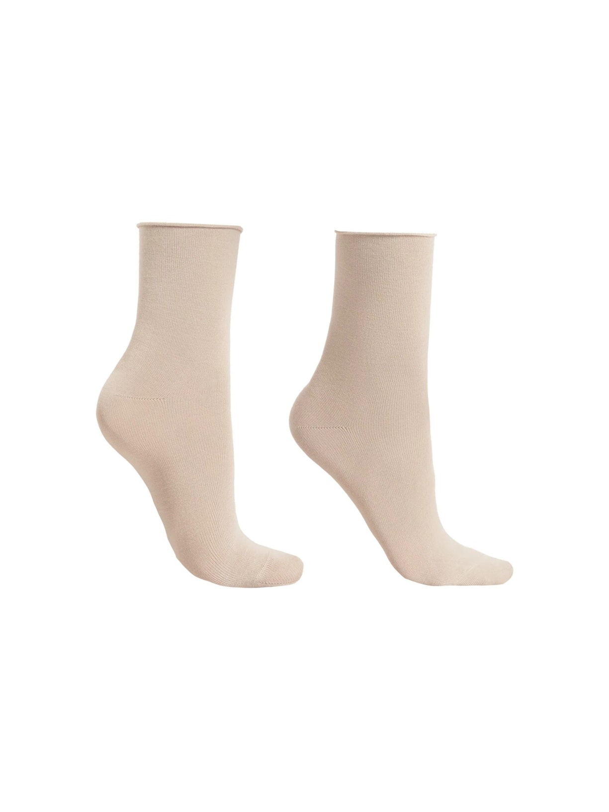 Meia Curta Sem Barra Em Lã e Algodão - Bege